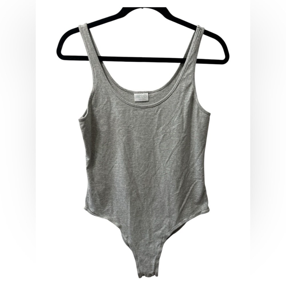 Abound Gray cotton stretch Bodysuit size large
